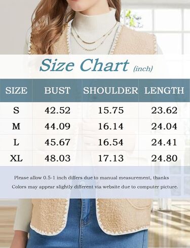 Womens Fuzzy Fleece Lightweight Vest Sleeveless Casual Button Down Sherpa Vest Jacket Waistcoat Teddy Coat Gilet in Saudi Arabia