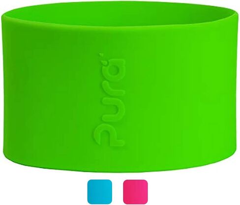 Pura Kiki Bottle Short Silicone Sleeves - Plastic-Free, Medical Grade, NonToxic, MadeSafe Certified | Adds Grip, Non-Slip, Removable | Provides Insulation for Hot & Cold Liquids | Aqua/Blue in Saudi Arabia