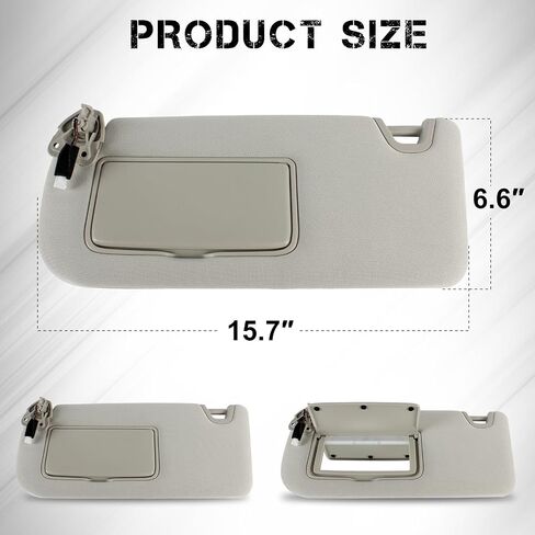 Left Driver Side Sun Visor with Lights Replacement for Nissan Altima 2019 2020 2021 2022 2023 2024 Sunvisor with Glasses Clip 96401-6CA3C (Gray) in Saudi Arabia