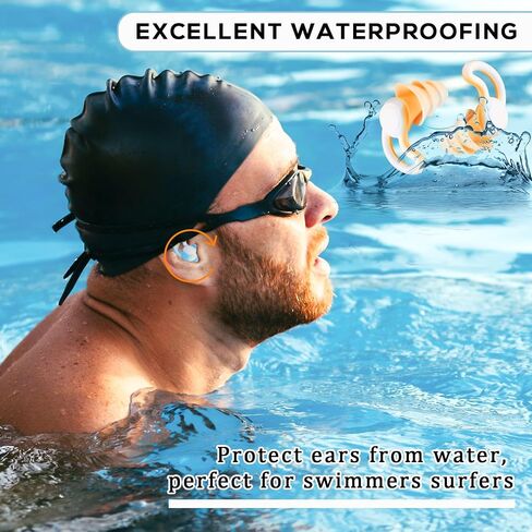 4 Pairs Ear Plugs for Noise Reduction, Silicone Swimming Earplugs Reusable Sleeping Earplugs Waterproof Ear Plugs for Swimming Surfing Sleeping Hearing Protection (Fishtail Style) in Saudi Arabia
