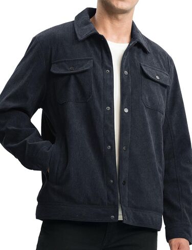 TBMPOY Men's Corduroy Jacket Sherpa Fleece Lined Jackets Warm Winter Trucker Work Casual Hiking Coat with 5 Pockets in Kuwait