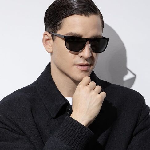 CARFIA Spring Hinge Metal Polarized Sunglasses for Men UV400 Protection Lightweight Rectangular Sun Glasses in Kuwait