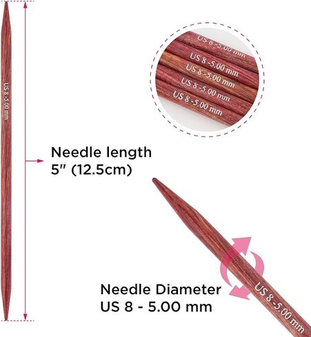 KnitPro Dreamz Double Pointed Needles 5"(12.5cm) | US Size 8 (5mm) in Kuwait