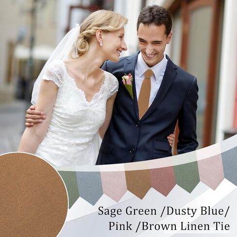 Ties for Men, Mens Skinny Sage Green Blue Neck Tie, Cotton Linen Men Tie Neckties for Business Wedding Tuxedo Shirt in Saudi Arabia