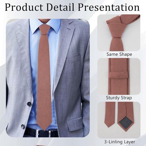 Ties for Men, Mens Skinny Sage Green Blue Neck Tie, Cotton Linen Men Tie Neckties for Business Wedding Tuxedo Shirt in Saudi Arabia