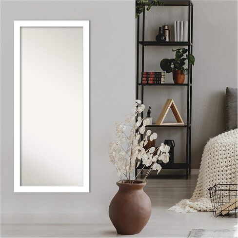 Amanti Art Wall Mirror Full Length Mirror (64.5 x 28.5 in.) Full Body Mirror, Mosaic White Floor Mirror Full Length Mirror for Bedroom or Living Room Decor, White Mirror, Casual Mirror from WI, USA in Kuwait