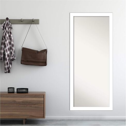 Amanti Art Wall Mirror Full Length Mirror (64.5 x 28.5 in.) Full Body Mirror, Mosaic White Floor Mirror Full Length Mirror for Bedroom or Living Room Decor, White Mirror, Casual Mirror from WI, USA in Kuwait