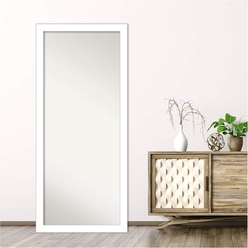 Amanti Art Wall Mirror Full Length Mirror (64.5 x 28.5 in.) Full Body Mirror, Mosaic White Floor Mirror Full Length Mirror for Bedroom or Living Room Decor, White Mirror, Casual Mirror from WI, USA in Kuwait