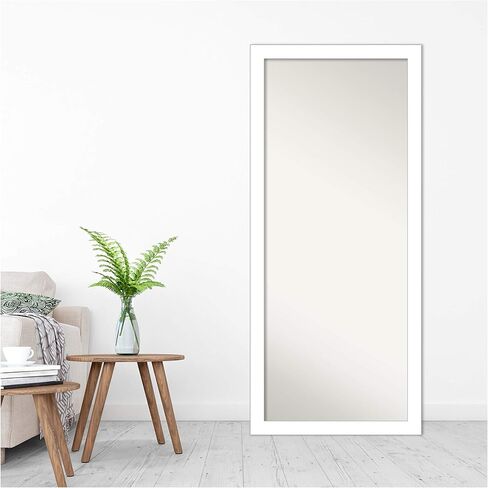 Amanti Art Wall Mirror Full Length Mirror (64.5 x 28.5 in.) Full Body Mirror, Mosaic White Floor Mirror Full Length Mirror for Bedroom or Living Room Decor, White Mirror, Casual Mirror from WI, USA in Kuwait