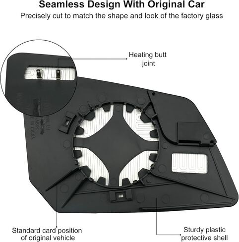 Heated Mirror Glass Replacement with Backing Plate Heated Defrost Glass Fit for Chevy Traverse GMC Acadia Saturn Outlook 2007-2017 Replace 15951926, 33223 (Left Driver Side) in Kuwait