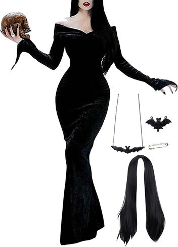 Halloween Dress for Women Cosplay Dress Vintage Gothic Costume off Shoulder Long Sleeve Gown Family Party Dresses in Saudi Arabia