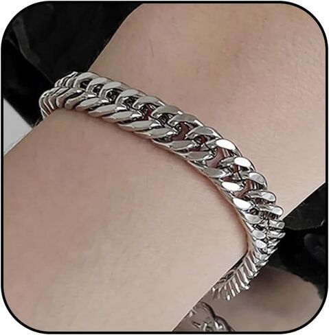 YANCHUN Mens Bracelet Silver Bracelet for Men Chain Bracelet 14K Gold Plated Cuban Link Bracelet Set for Men Stackable Bracelets Gifts for Him in Kuwait