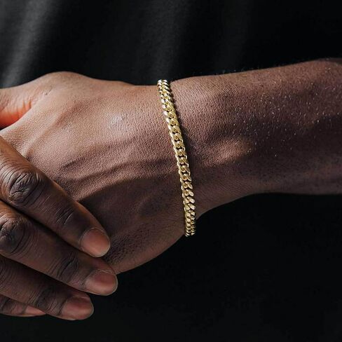 YANCHUN Mens Bracelet Silver Bracelet for Men Chain Bracelet 14K Gold Plated Cuban Link Bracelet Set for Men Stackable Bracelets Gifts for Him in Kuwait