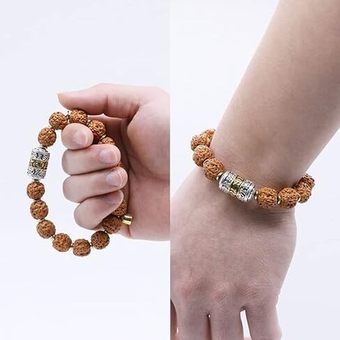 Authentic Rudraksha Bracelet 5face - Rudraksha Beads Mala-Suitable for Yoga, Meditation and Wearing - No Chemical, Wax and Color Treatment in Saudi Arabia