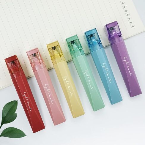 6 Assorted Vintage Retro Colors Highlighters, Chisel Tip Dry-Quickly Markers Lipstick Shaped with Transparent Cap for School and Office Home(CS-H816) in Kuwait