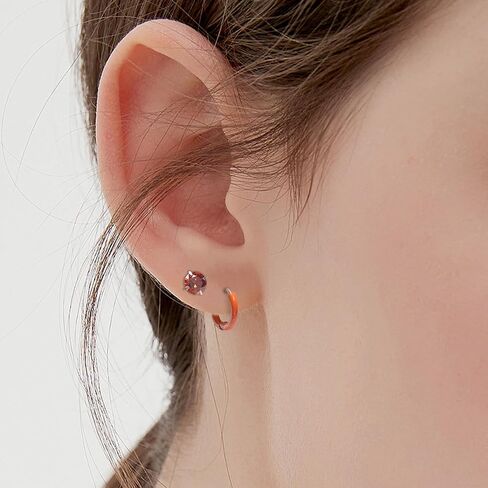 Surgical Steel Stud Hoop Earrings for Women Men, Hypoallergenic 20G Screw Back Earrings Small Huggie Hoop Earrings Flat Back Stud Earrings CZ Stud Earrings Set for Multiple Piercing Dainty Cartilage Earrings in Kuwait
