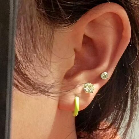 Surgical Steel Stud Hoop Earrings for Women Men, Hypoallergenic 20G Screw Back Earrings Small Huggie Hoop Earrings Flat Back Stud Earrings CZ Stud Earrings Set for Multiple Piercing Dainty Cartilage Earrings in Kuwait