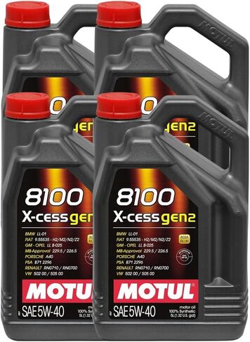 زيت محرك البنزين والديزل الاصطناعي Motul 8100 X-cess Gen 2 5W-40 - إبريق سعة 5 لتر (علبة بها 4) in Saudi Arabia
