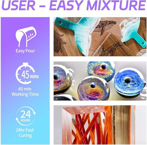 4GALLON Epoxy Resin Kit - Crystal Clear Resin Epoxy Kit: Not Yellowing and No Bubble Self Leveling, for Tabletops, Coating, Casting, Wood & Resin Molds, Jewelry Making in Saudi Arabia