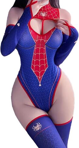 Sexy Bodysuit Cosplay Costume Lingerie for Women, Heart Cutout Rave Outfit, Perfect for Halloween Costumes in Kuwait