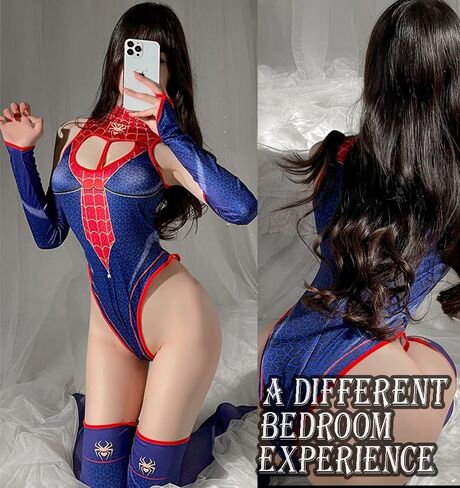 Sexy Bodysuit Cosplay Costume Lingerie for Women, Heart Cutout Rave Outfit, Perfect for Halloween Costumes in Kuwait