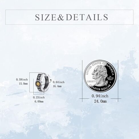 POPLYKE Black Celtic Knot Hoop Earrings 925 Sterling Silver Small Vintage Gothic Punk Rock Hoop Earrings Men… in Kuwait