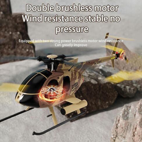 C189 Remote Control Helicopter, 2.4G 6CH UAV 1:28 Brushless Motor RC Helicopter Single Blade Flybarless Remote Helicopter RTF with Optical Flow Localization 2 Battery - Red in Saudi Arabia