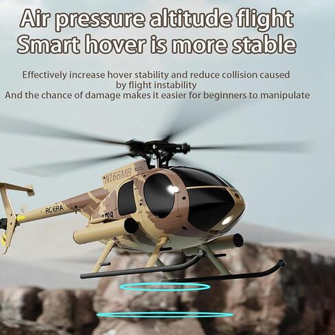 C189 Remote Control Helicopter, 2.4G 6CH UAV 1:28 Brushless Motor RC Helicopter Single Blade Flybarless Remote Helicopter RTF with Optical Flow Localization 2 Battery - Red in Saudi Arabia