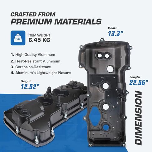 أغطية صمامات محرك ألومنيوم مطورة يسارًا يمينًا متوافقة مع Ford F-150 Expedition Transit Mark LT Navigator 3.5 غطاء صمام EcoBoost 13-19 2013-2019 in Kuwait