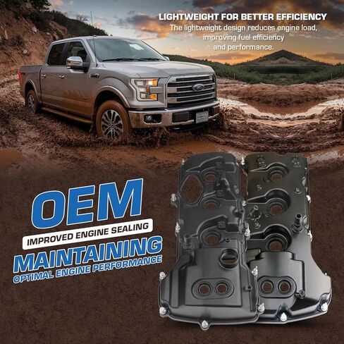 أغطية صمامات محرك ألومنيوم مطورة يسارًا يمينًا متوافقة مع Ford F-150 Expedition Transit Mark LT Navigator 3.5 غطاء صمام EcoBoost 13-19 2013-2019 in Kuwait