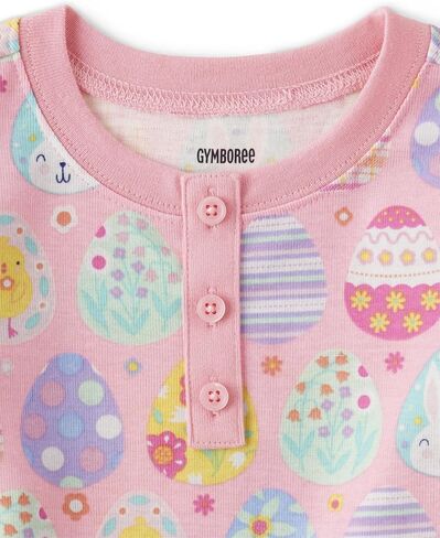 Gymboree Girls' and Toddler Easter Gymmie Short Sleeve Top and Pant Cotton 2-Piece Pajama Sets in Saudi Arabia