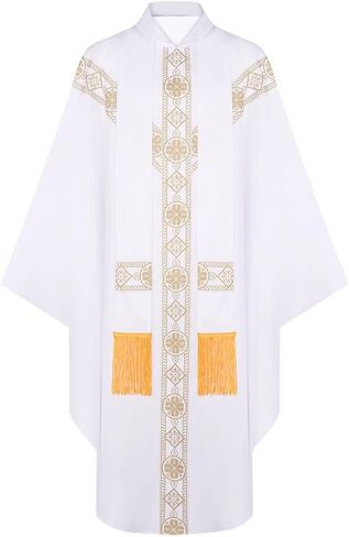 Catholic Priest Chasuble Church Mass Vestment Robe Chasuble Mass Round Collar Robe with Pastor in Saudi Arabia