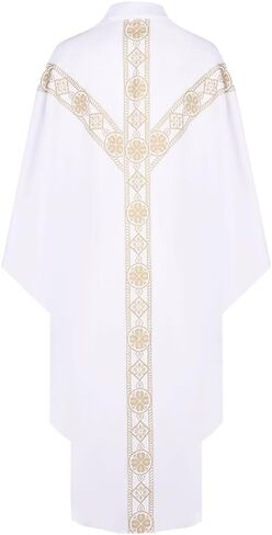 Catholic Priest Chasuble Church Mass Vestment Robe Chasuble Mass Round Collar Robe with Pastor in Saudi Arabia