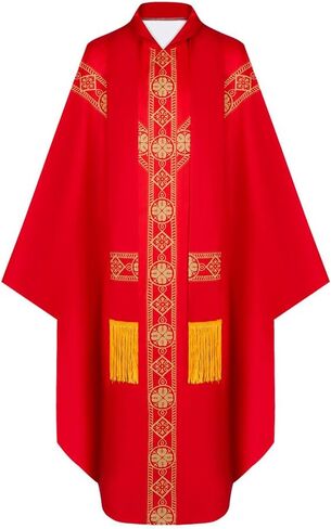 Catholic Priest Chasuble Church Mass Vestment Robe Chasuble Mass Round Collar Robe with Pastor in Saudi Arabia
