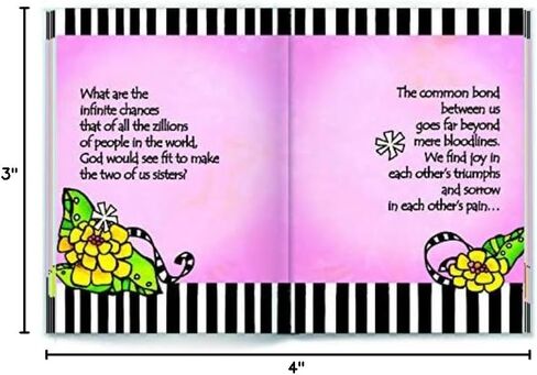 كتاب تذكار صغير من بلو ماونتن آرتس "الأخوات... متصلات بواسطة رابطة غير قابلة للكسر" مقاس 4 × 3 بوصات. كتاب بحجم الجيب مثالي لعيد الميلاد أو عيد الميلاد أو هدية في أي وقت لأخت، من تأليف سوزي تورونتو in Kuwait