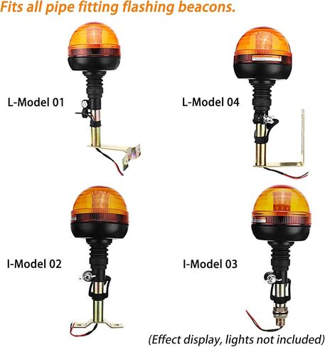 90° L Shape Tractor Beacon Light Bracket, Side Mounting Bracket With Wire For Forklift Truck Rotating Warning Light, Pin Holder Universal For DIN Pole Mount Flashing Strobe Light (L-Model 04) in Saudi Arabia