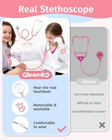 Doctor Costume for Kids, Kids Scrubs with Lab Coat, 9Pcs Toddler Halloween Costume, Career Day Costume for Boy Girls in Saudi Arabia