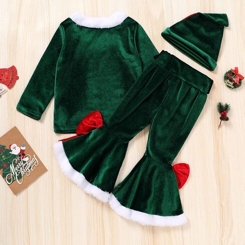 أصغر شجرة طفلة عيد الميلاد الزي طفل سانتا الساحرة ازياء أفخم السراويل واسعة قبعة طفل هدايا عيد الميلاد in Kuwait