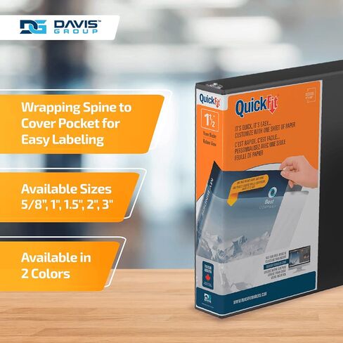 مجلدات QuickFit® Angle D-Ring View، سعة 625 ورقة، حلقات 3 بوصات، معاد تدويرها بنسبة 47%، أبيض 87050 in Saudi Arabia