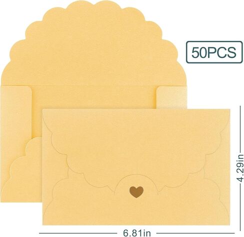 50 Pack 4x6 Envelopes, A4 Envelope with Gold Heart,Gray Envelopes for Invitations, Baby Shower, Wedding, Greeting Card, Birthday in Kuwait