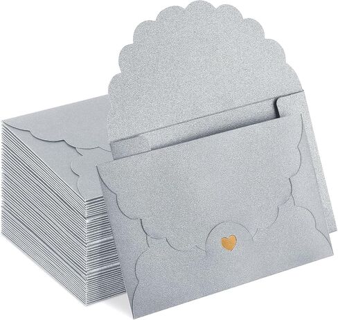 50 Pack 4x6 Envelopes, A4 Envelope with Gold Heart,Gray Envelopes for Invitations, Baby Shower, Wedding, Greeting Card, Birthday in Kuwait