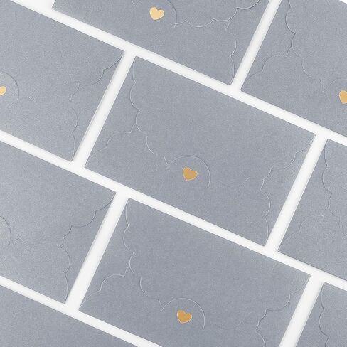 50 Pack 4x6 Envelopes, A4 Envelope with Gold Heart,Gray Envelopes for Invitations, Baby Shower, Wedding, Greeting Card, Birthday in Kuwait