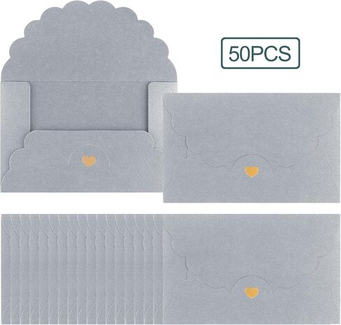 50 Pack 4x6 Envelopes, A4 Envelope with Gold Heart,Gray Envelopes for Invitations, Baby Shower, Wedding, Greeting Card, Birthday in Kuwait