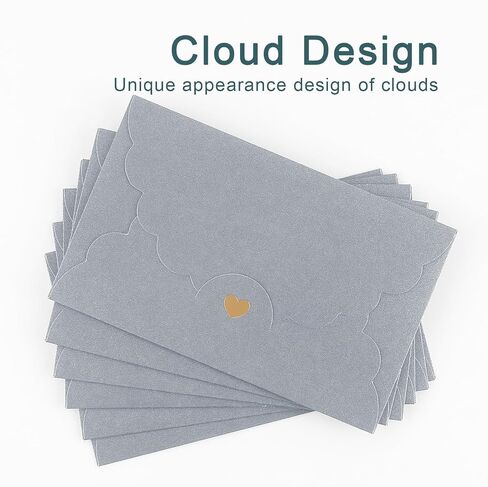 50 Pack 4x6 Envelopes, A4 Envelope with Gold Heart,Gray Envelopes for Invitations, Baby Shower, Wedding, Greeting Card, Birthday in Kuwait