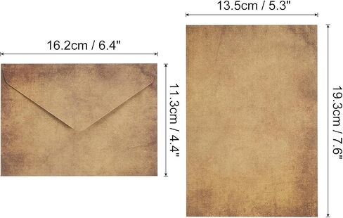 PATIKIL Vintage Gift Card Envelopes Set, 10 Set 150 G V Flap Christmas Card Envelope with Letter Rose Four Leaf Accessories for Birthday Wedding, Retro in Saudi Arabia