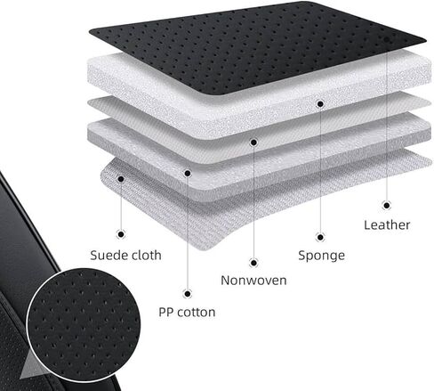 Black Car Seat Covers Full Set,Universal Fit for Cars SUVs Pick-up Trucks,Anti-Slip Breathable Automotive Seat Covers,Full Set of 5 Seats,Napa Leather (Black) in Saudi Arabia