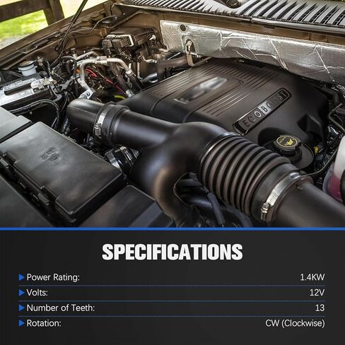 محرك تشغيل 410-48224 متوافق مع 2011-2020 Ford F150 Transit 150 250 350 Mustang Expedition Lincoln Navigator، 12V 1.4KW 13 سن في اتجاه عقارب الساعة، استبدال # M0T39571ZC in Kuwait