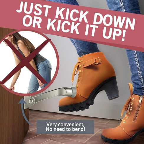 جاك ندريل 1 عبوة توقف الباب لأسفل مقاس 4 بوصة | مع طرف مطاطي مانع للانزلاق للأرضيات الخشبية والخرسانة والبلاط والسجاد | يعمل على أبواب المرآب وغرفة المعيشة الثقيلة، مع توقف مجاني للأبواب الزنبركية مقاس 5 بوصات (3 ⅛ بوصة). in Kuwait