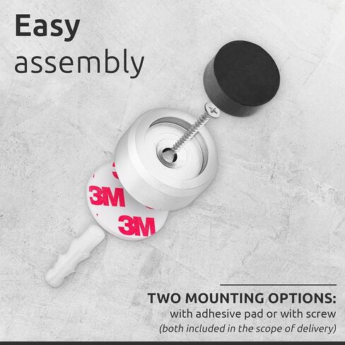 ECENCE Doorstop Wall الفولاذ المقاوم للصدأ 2X عازل مطاطي، مصد الباب، مقبض الباب، حماية الحائط، مثبت على الحائط، مادة التركيب متضمنة in Kuwait