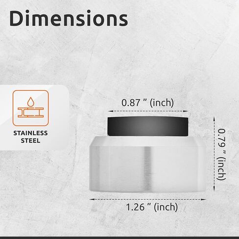 ECENCE Doorstop Wall الفولاذ المقاوم للصدأ 2X عازل مطاطي، مصد الباب، مقبض الباب، حماية الحائط، مثبت على الحائط، مادة التركيب متضمنة in Kuwait